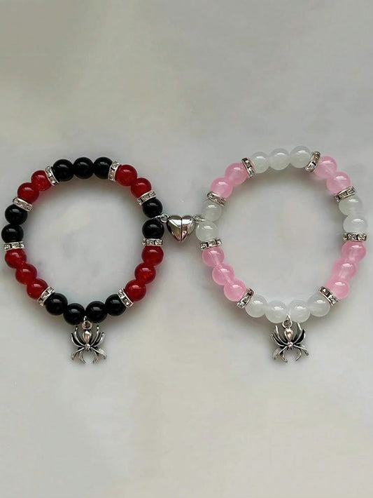 🕷️🔥 Top Selling Spidey Duo Beaded Bracelet 🕸️🕶️💥🧿