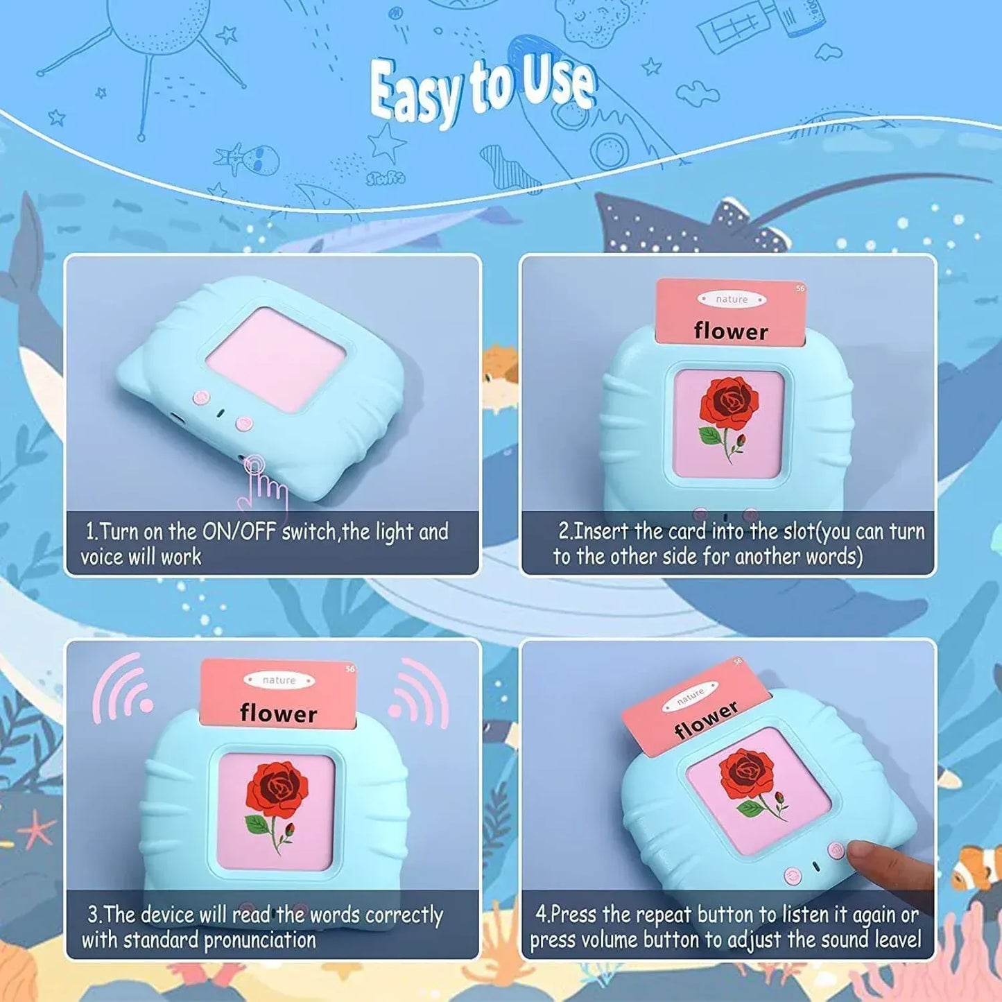 Talking Flash Card Educational Game Set for Preschool Kids
